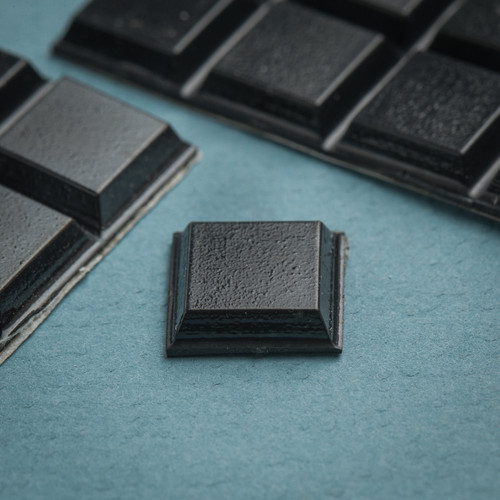 20 Medium Black Square Bump-Ons
