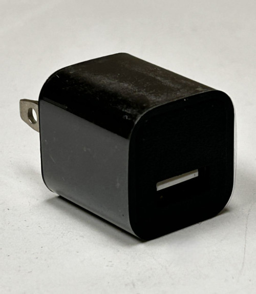 image: square wall plug for a USB-A charging cable