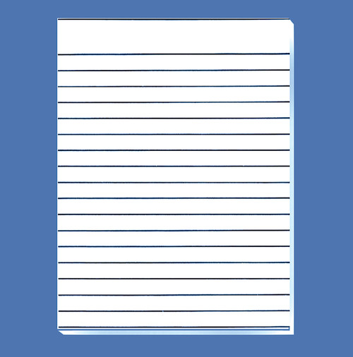 Bold Line Writing Paper, 1/2" Spaces, Double-Sided