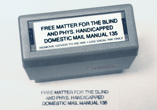 Free Matter for the Blind Self Inking Stamp