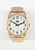 Low Vision Gold Tone Watch With White Face and Expansion Band