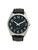 Low Vision Silver Tone Watch with Black Face and Leather Band