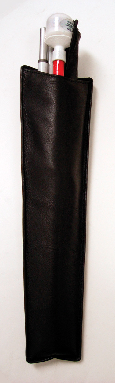 Black Leather Cane Holster with Belt Clip Independent Living Aids