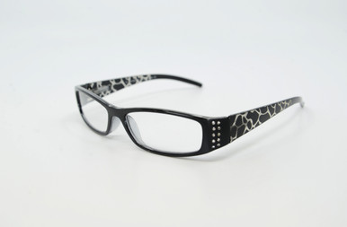 black rhinestone reading glasses