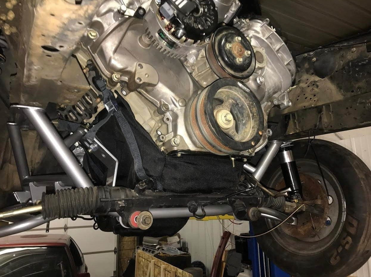 Motion Raceworks 4.6 & 5.4 Modular Ford Engine Diaper / Blanket, NHRA & IHRA Approved (For Motor Mounts, w/ Cutouts)