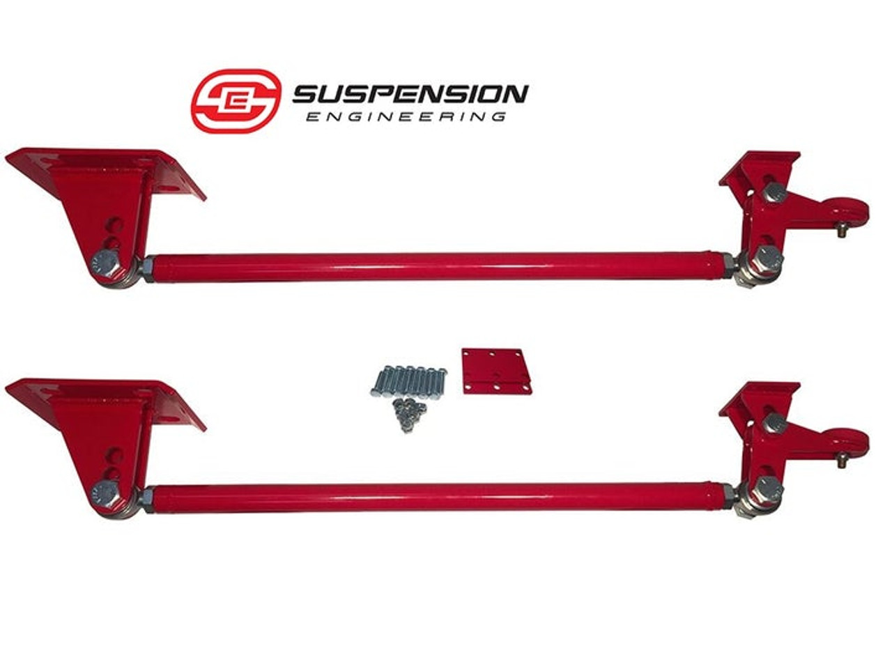 1999-2018 Silverado & Sierra Traction Bars (Axle Flipped Trucks) Red