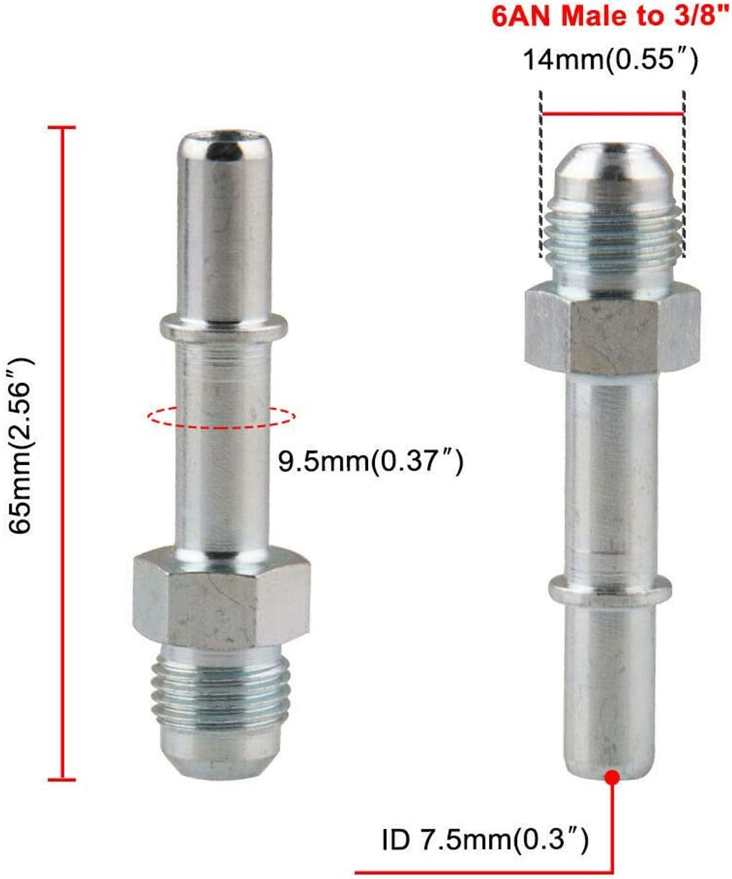 RUS-640940 Russell -6 AN Male To 3/8" SAE Quick Disconnect Male Fuel Fitting