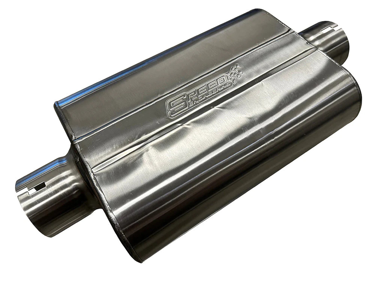 Speed Engineering 3" Inlet/3" Outlet "Performance Series" Muffler (Center Inlet, Center Outlet)