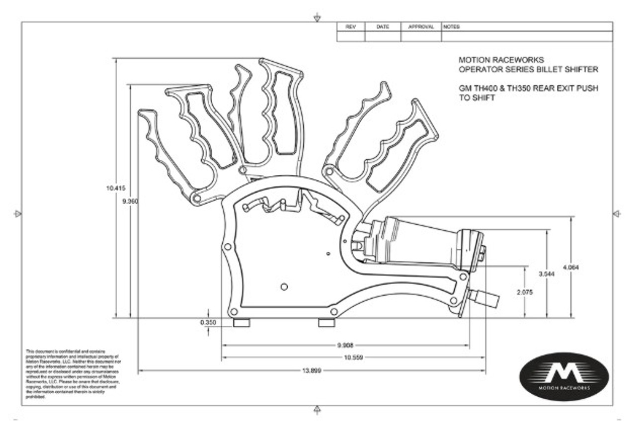 TH350 Clean Neutral 3 Speed Push to Shift Operator Series Billet Shifter Rear Exit w/ CO2 Assist TH350 Clean Neutral 3 Speed Push to Shift Operator Series Billet Shifter Rear Exit w/ CO2 Assist