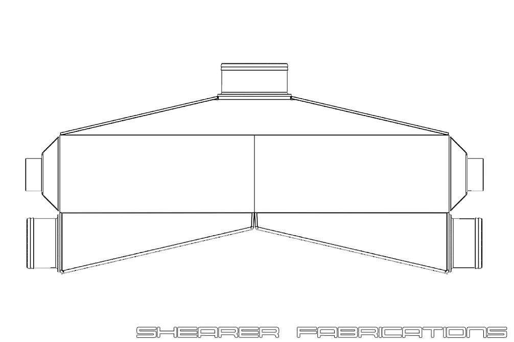 2000hp Intercooler, Dual In, Single Out - Shearer Fabrications SF06-02005-C