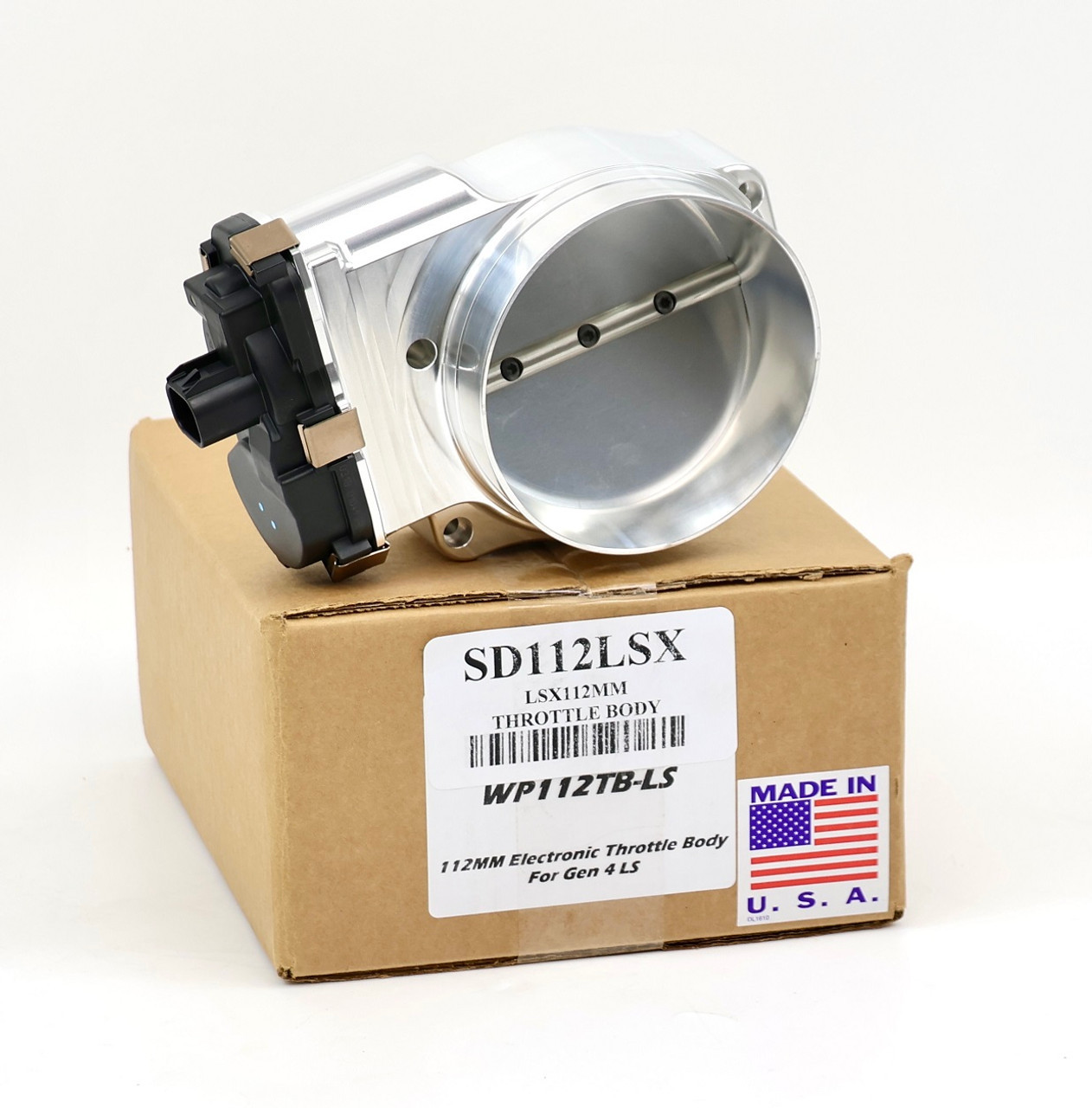 Nick Williams 112MM LS DBW Electronic Throttle Body, SD112LSX CNC Billet Natural Finish Drive by Wire TB LS1 LS3 LSX Applications