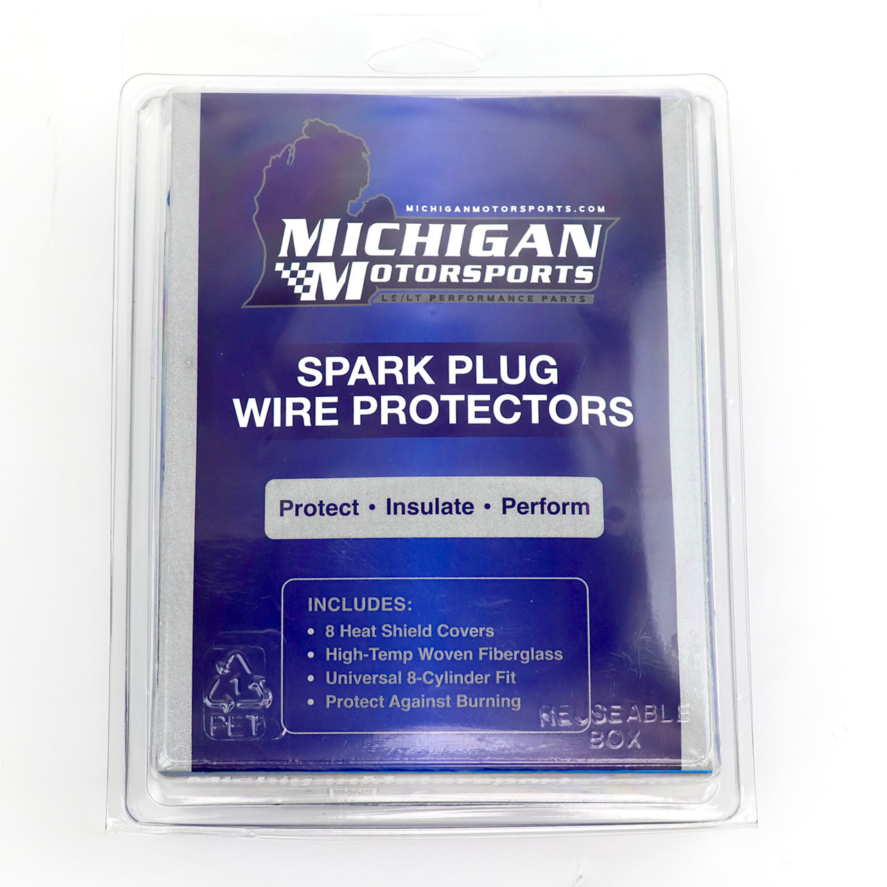 Michigan Motorsports Blue 4" Spark Plug Wire Protector Sleeves - Set of 8