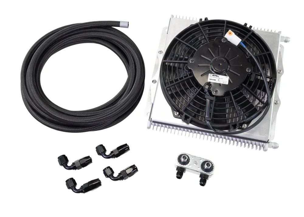 Trans Cooler Kit w/Fan & Fragola Lines/Fittings Kit for GM 6L80E/8L90E