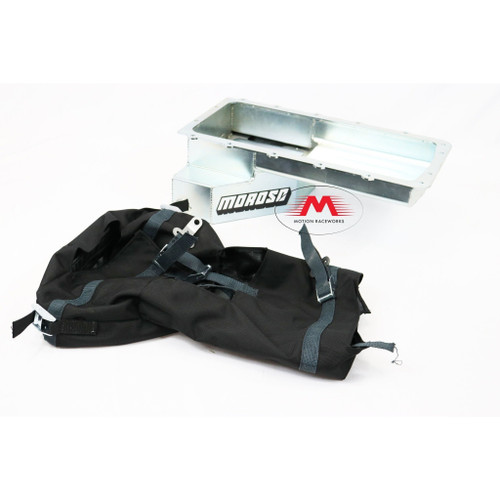 Motion Raceworks 5.0 Coyote Engine Diaper / Blanket, NHRA & IHRA Approved (Moroso 20571 Pan, For Motor Mounts, w/ Cutouts)