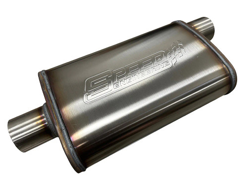 Speed Engineering 2.5" Inlet/2.5" Outlet "Street Series" Muffler (Center Inlet, Offset Outlet)