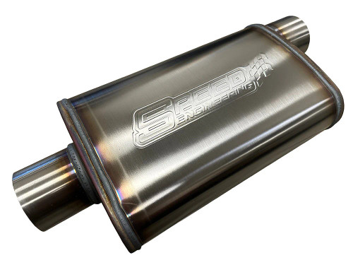 Speed Engineering 3" Inlet/3" Outlet "Street Series" Muffler (Center Inlet, Offset Outlet)