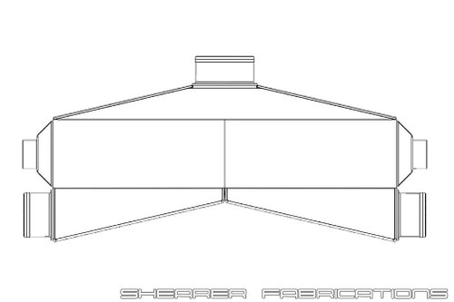 2000hp Intercooler, Dual In, Single Out - Shearer Fabrications SF06-02005-C