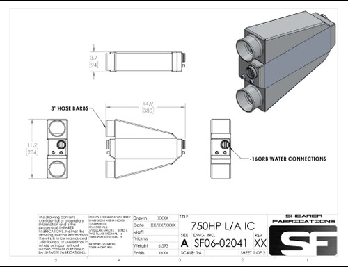 750hp Intercooler Single In/Out - Shearer Fabrications SF06-02041