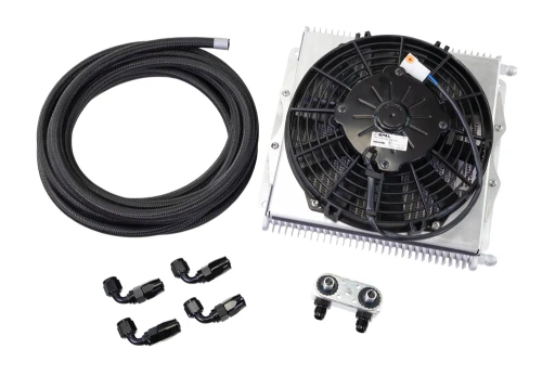 Trans Cooler Kit w/Fan & Fragola Lines/Fittings Kit for GM 6L80E/8L90E