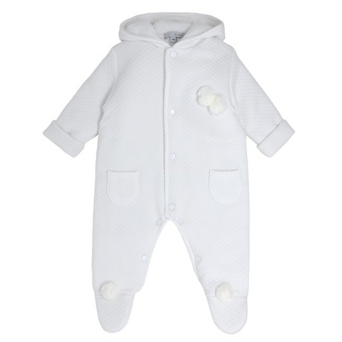 Blues Baby White Pom Pom Diamond Jacquard All in One BB0586 Blues Baby White Pom Pom Diamond Jacquard All in One BB0586