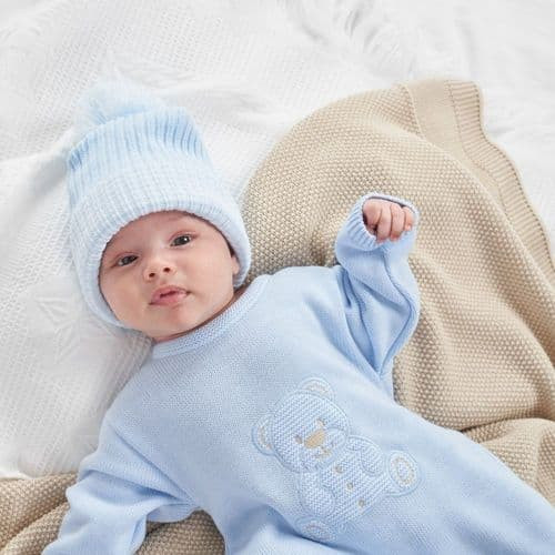 Dandelion Teddy Knitted Blue Onesie A4548B Dandelion Teddy Knitted Blue Onesie A4548B