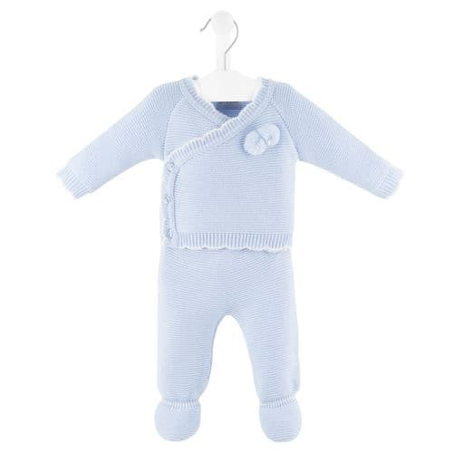 Dandelion Side Buttoned Front Knitted Sky Two Piece A4954B