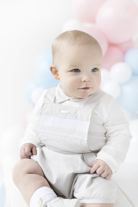 Blues Baby Boys Beige Beaumont Bloomer Dungaree Set BB2168