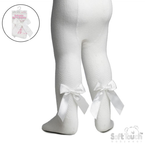 Cream Chevron Tight with Long Bow  Nb-24m T120C