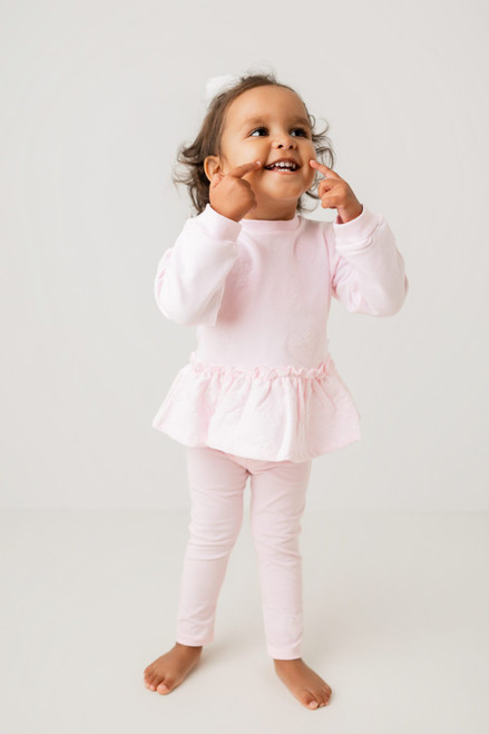 Pastels & Co Aurora Belle Fleur Peplum Top & Leggings 312A