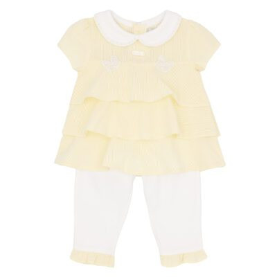 Amore Girls Lemon Bufferfly Gingham Tunic & Legging AM0076