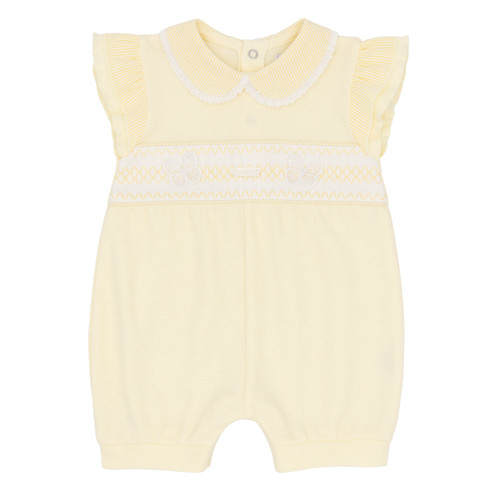Amore Girls Lemon Butterfly Gingham Smocked Shortie AM0077
