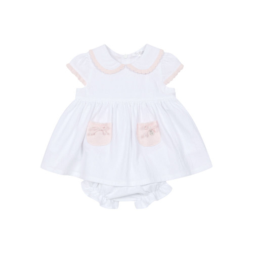 Deolinda Girls Pink Marshmallow Dress Bloomer Set 26302