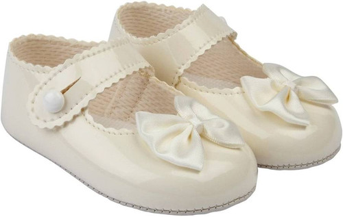 Baypods Cream Soft Sole Shoe with Bow B604C