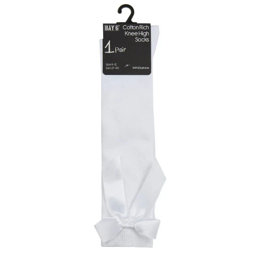 Back to School White Socks with Bow