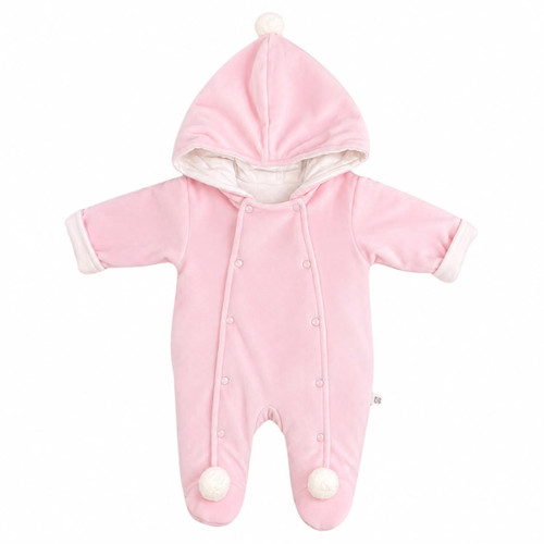 Kleo Pink Velour Pramsuit