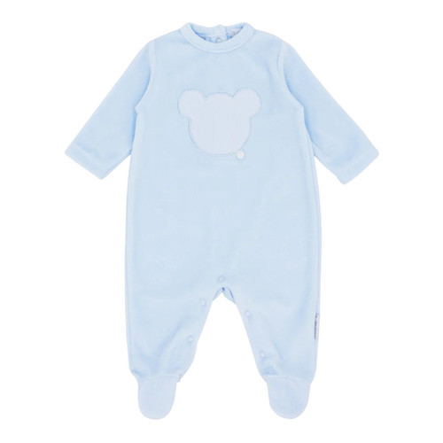 Blues Baby Cotton Teddy Bear Sleeper with Bear on Bottom BB1108