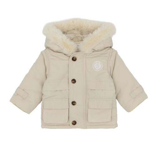 Blues Baby Boys Beige Fur Hood Jacket BB3246