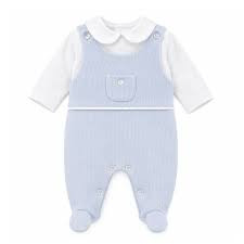 Kleo Baby Blue Dungaree Sleepsuit K9B