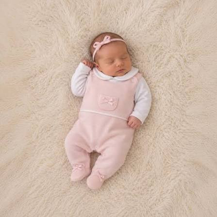 Kleo Baby Pink Dungaree Sleepsuit K9P