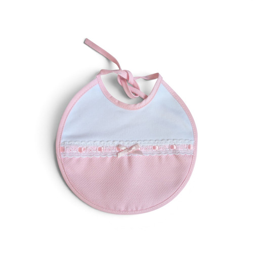 Kleo Baby Blue White or Pink Bib