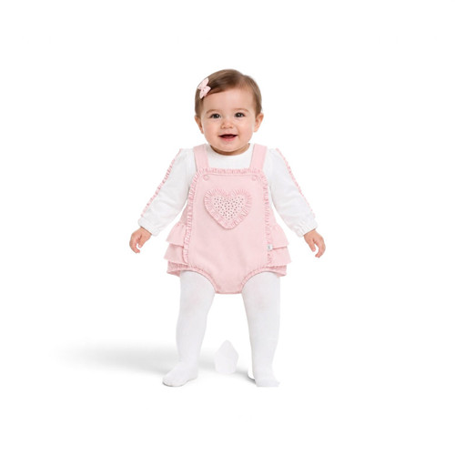 Kleo Cotton Heart Diamante Romper 102
