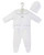Dandelion White & Grey Detail Knitted Set with Hat A3605