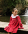 Deolinda Napoli Red Velvet Smock Dress 25415