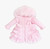 Baby Girl Pink Frilly Puff Coat with Faux Fur Hood MYD416