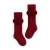 Soft Touch Burgundy Pom Pom Knee Socks S355BY