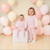 Amore Girls Pink Ribbed Bow Hooded Gillet  Top & Trouser AM0124