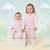 Amore Girls Pink Ribbed Bow Hooded Gillet  Top & Trouser AM0124