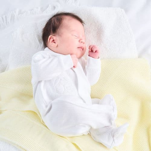 Dandelion White Rabbit and Star Cotton Sleepsuit A20355W