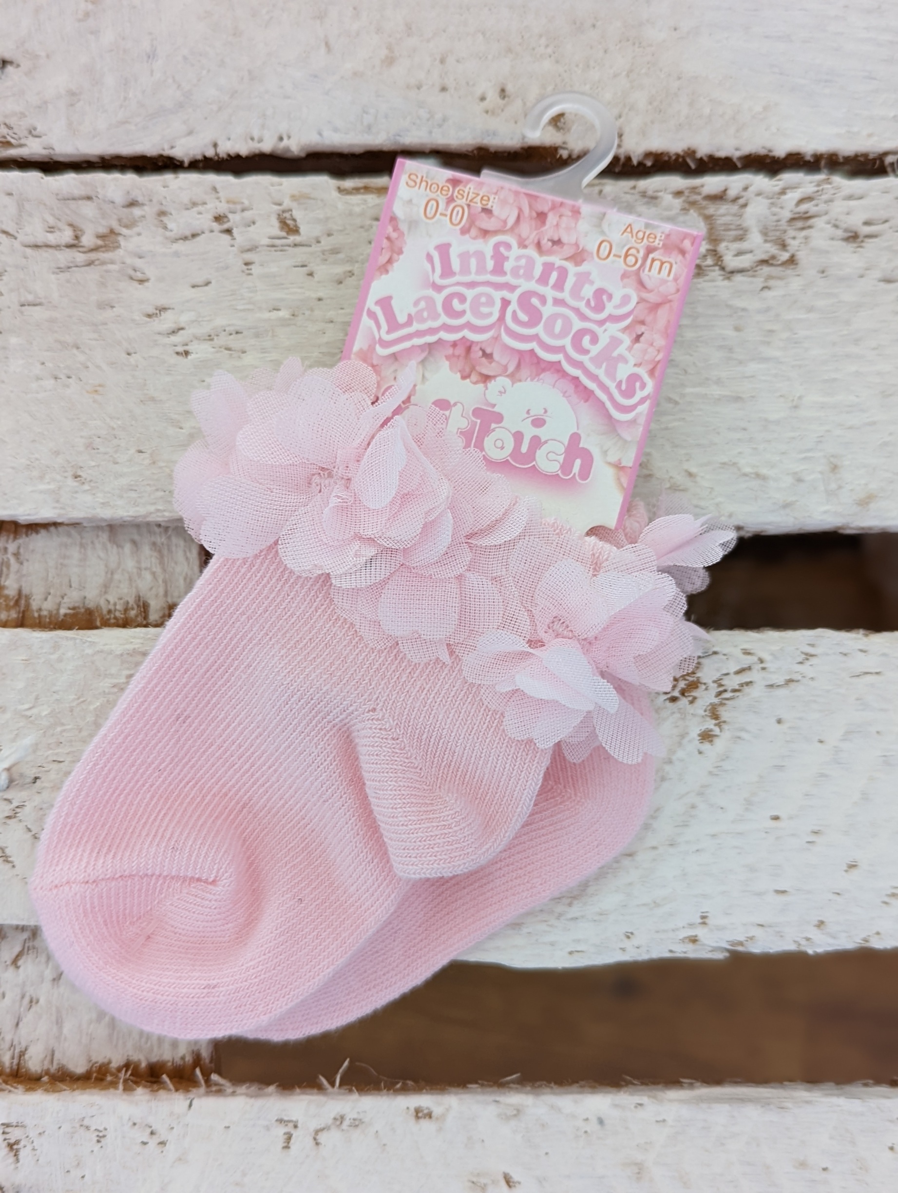 Soft Touch Pink Flower Ankle Sock