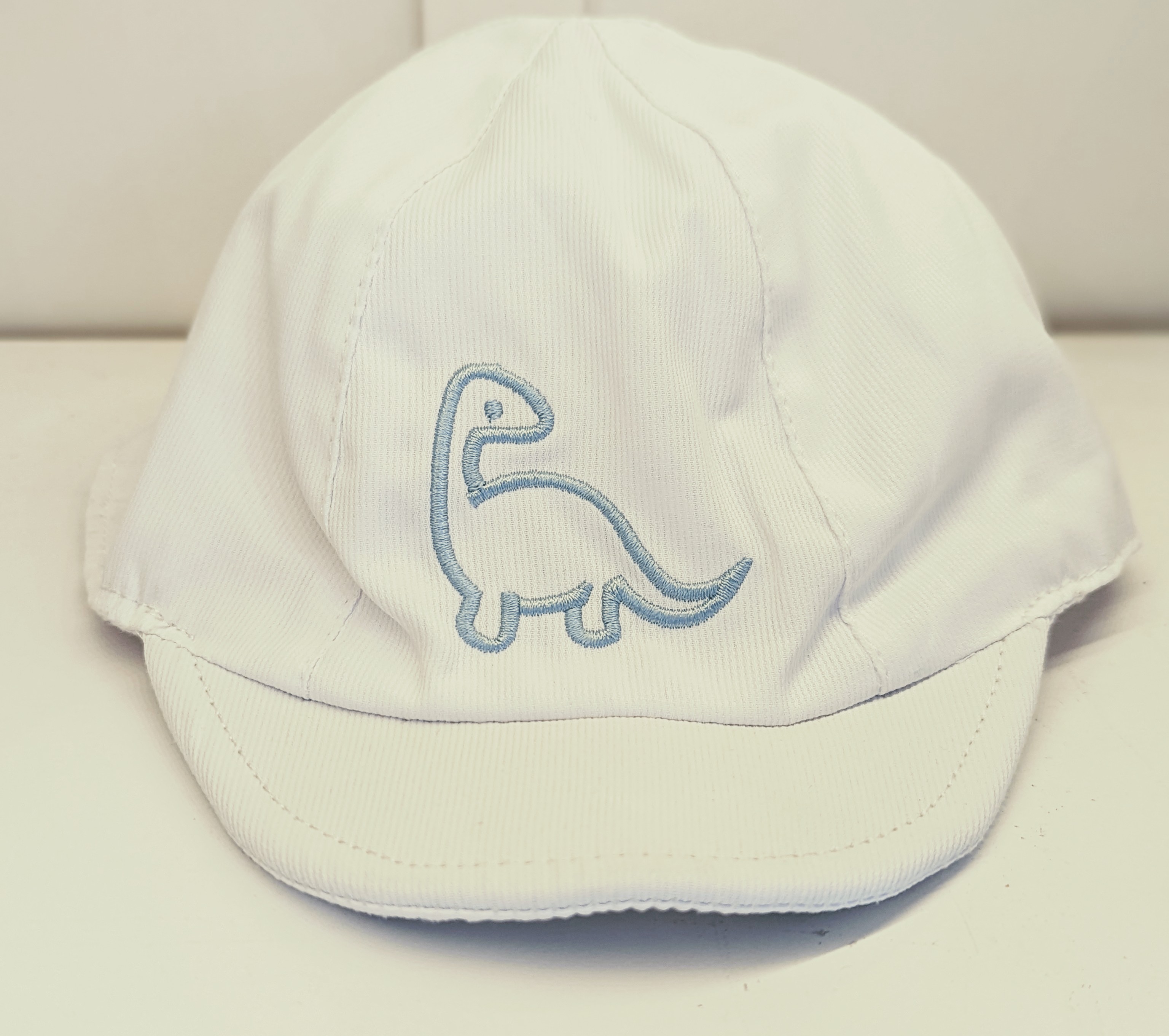 Pesci Baby White Summer Cap with Dino Detail
